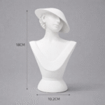 Mannequin Stand Matte White Necklace Pendant Chain Earring Holder Display Organizer for Home Shop Counter(White Color) - Image 4