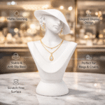 Mannequin Stand Matte White Necklace Pendant Chain Earring Holder Display Organizer for Home Shop Counter(White Color) - Image 3