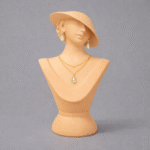 Mannequin Stand Matte Skin Necklace Pendant Chain Earring Holder Display Organizer for Home Shop Counter(Skin Color)