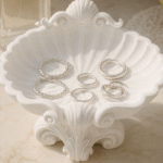 Premium Coastal Shell Jewelry Dish – 3D Printed Ring Holder Tray for Earrings, Rings & Chains – Matte Finish, Durable & Lightweight Organizer for Dressing Table, Home Decor & Gift Use