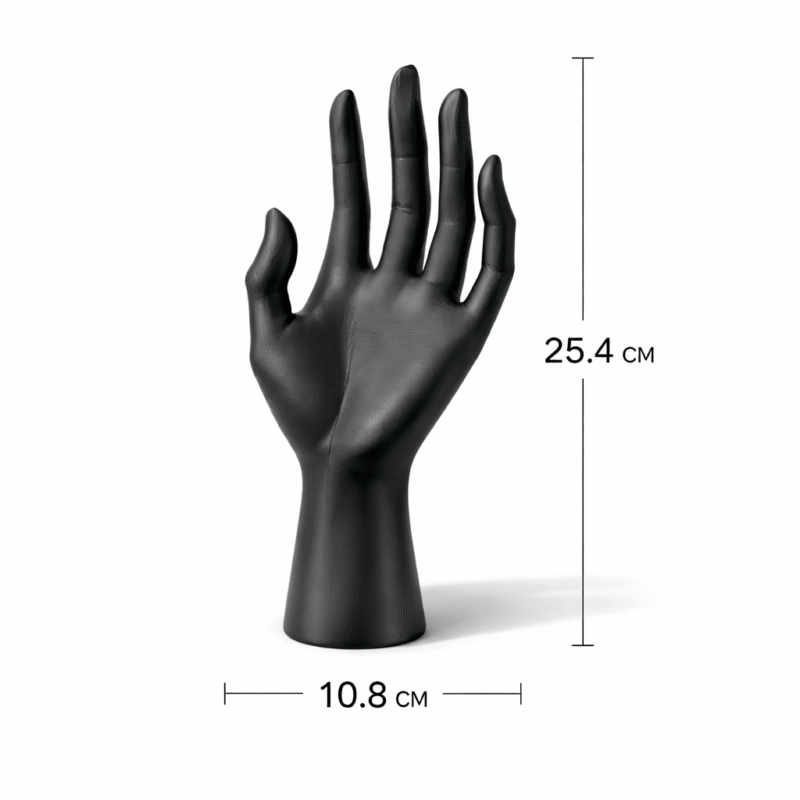 Premium 3D Printed Jewelry Display Hand Stand – Matte Black Ring Holder for Dressing Table, Necklace & Bracelet Organizer for Home, Shop, Exhibition | Durable, Lightweight, Space-Saving Decor(Black Color) - Image 2