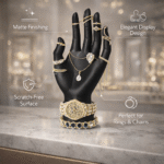 Premium 3D Printed Jewelry Display Hand Stand – Matte Black Ring Holder for Dressing Table, Necklace & Bracelet Organizer for Home, Shop, Exhibition | Durable, Lightweight, Space-Saving Decor(Black Color) - Image 4