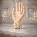 Premium Jewelry Display Hand Stand Matte Finish | 3D Printed Durable Plastic Holder for Rings Chains Bracelets Watches | Elegant Decor for Dressing Table Exhibition Gift Use(Skin Color)