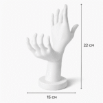 Elegant Dual-Hand Jewelry Holder Stand | 3D Printed Jewelry Organizer for Rings, Earrings & Chains | Premium Matte Finish Display for Dressing Table, Home Decor & Jewelry Shop Use - Image 2