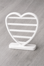 Heart Shape Earring Display Stand | 3D Printed Matte Finish Jewelry Organizer | Space Saving Necklace & Earring Holder for Dressing Table | Lightweight Durable Eco-Friendly Rack (White) - Image 3