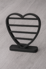 Heart Shape Earring Display Stand | 3D Printed Matte Finish Jewelry Organizer | Space Saving Necklace & Earring Holder for Dressing Table | Lightweight Durable Eco-Friendly Rack (Black) - Image 3