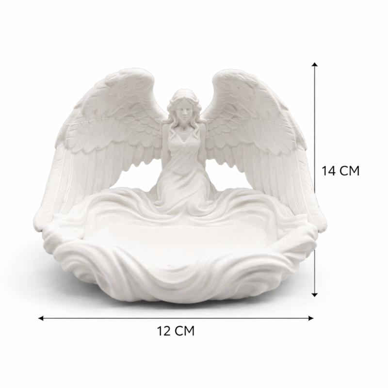 Angel Wings Jewelry Dish Organizer | Premium 3D Printed Vanity Tray | Decorative Ring & Earring Holder for Dressing Table | Lightweight Durable Jewelry Storage for Home Decor & Gift(White Color) - Image 3