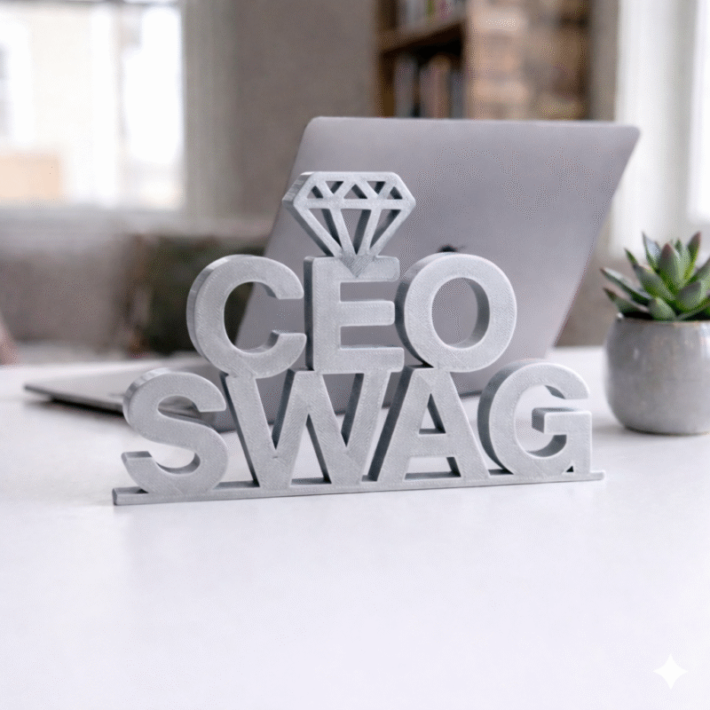 CEO Swag 3D Printed Desk Sign for Office Desk, Boss Gift, Entrepreneur Workspace Decor - Image 6