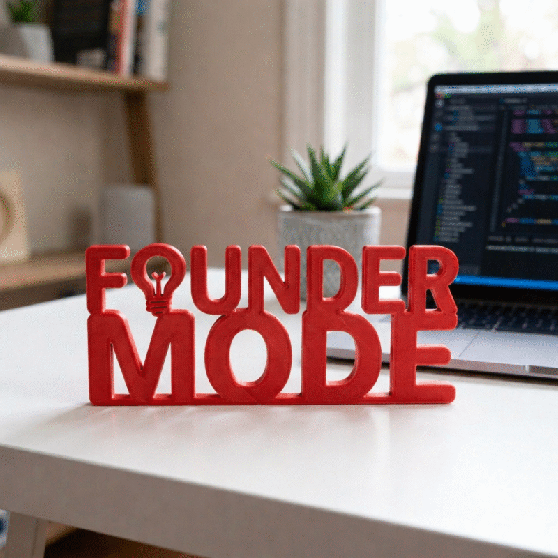 Founder Mode 3D Printed Desk Sign for Entrepreneurs & Startup Offices - Image 6