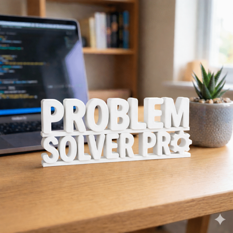 Problem Solver Pro 3D Printed Desk Sign for Developers & Office Desk Decor - Image 6