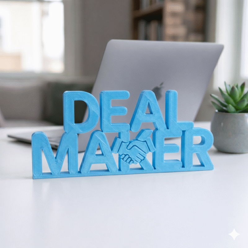 Deal Maker Desk Sign 3D Printed Office Decor for Sales & Business - Image 3
