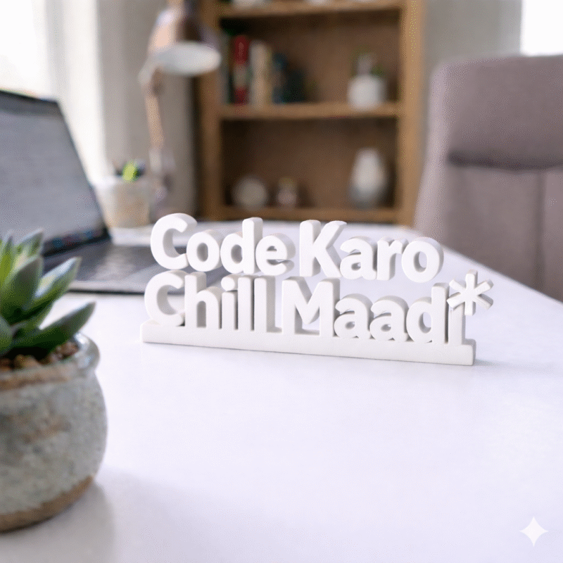 Code Karo Chill Maadi Desk Decor 3D Printed - Image 7