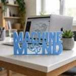Machine Mind 3D Printed Desk Sign for Office, Workspace Decor & Tech Table Styling