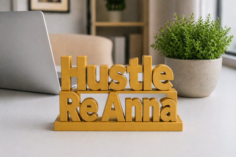 Hustle Re Anna 3D Printed Desk Sign - Image 3