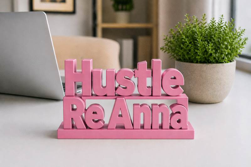 Hustle Re Anna 3D Printed Desk Sign - Image 4