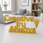 creative iru always 3d printed desk sign