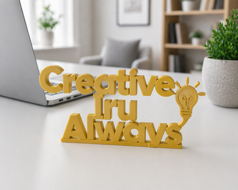 creative iru always 3d printed desk sign - Image 3