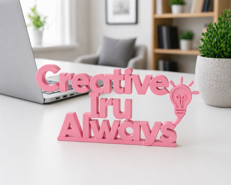 creative iru always 3d printed desk sign - Image 4