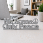 No Scene Only Peace 3D Printed Desk Sign - Image 6