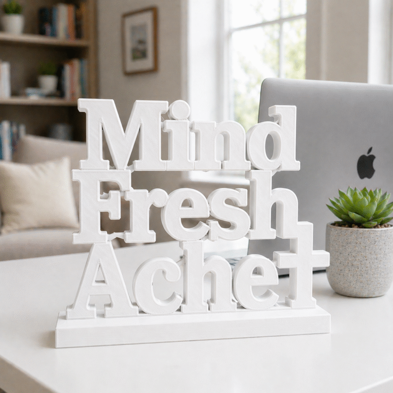 Mind Fresh Ache 3D Printed Name Stand - Image 8