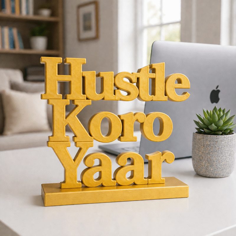 Hustle Koro Yaar 3D Printed Name Stand - Image 3