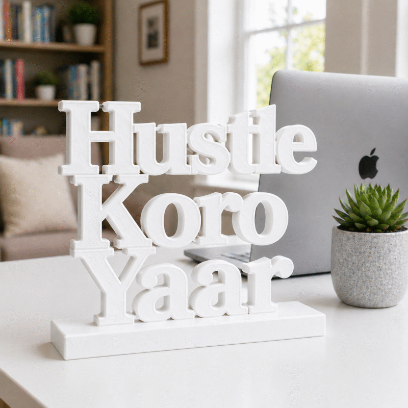 Hustle Koro Yaar 3D Printed Name Stand - Image 9