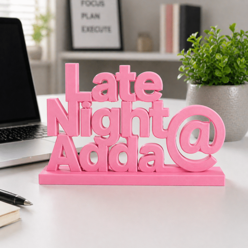 Late Night Adda 3D Printed Name Stand - Image 4