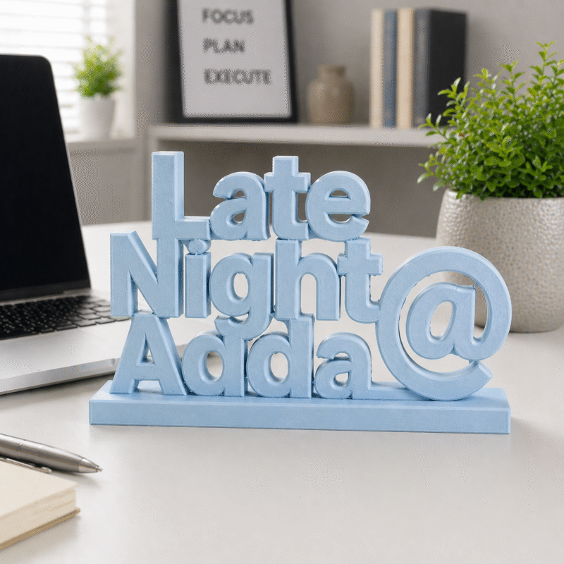 Late Night Adda 3D Printed Name Stand - Image 7