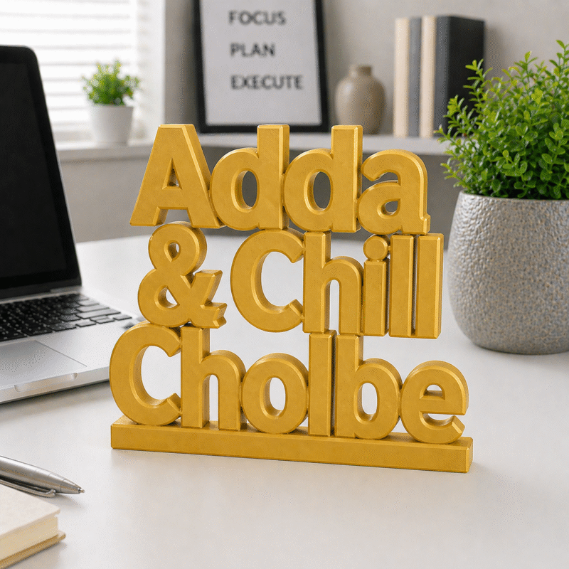 Adda & Chill Cholbe 3D Printed Name Stand - Image 3