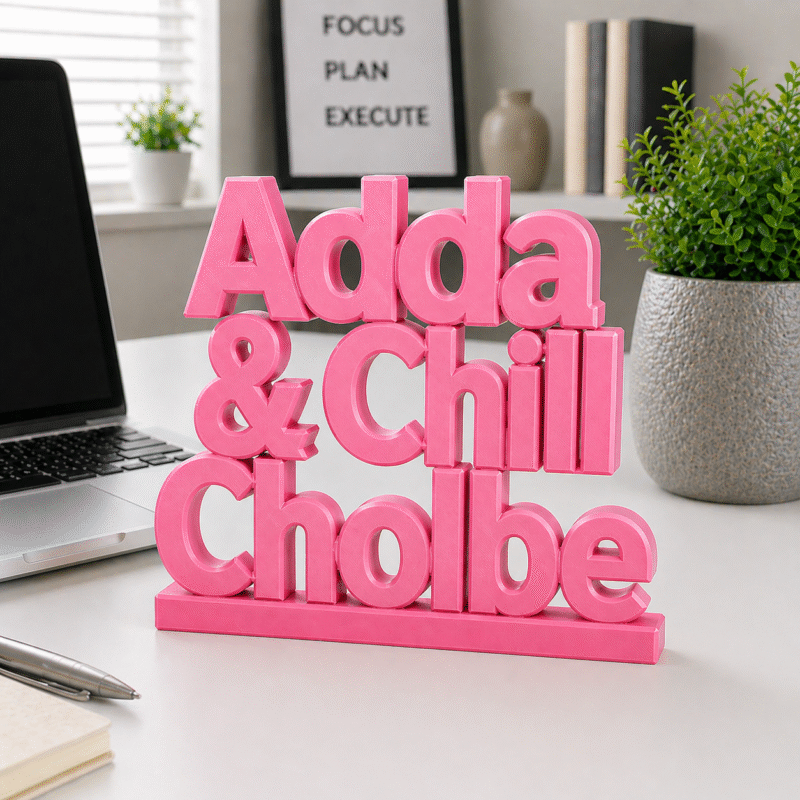 Adda & Chill Cholbe 3D Printed Name Stand - Image 4