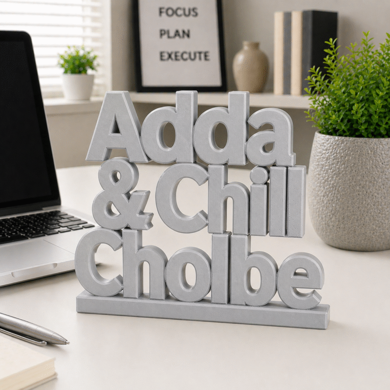 Adda & Chill Cholbe 3D Printed Name Stand - Image 6