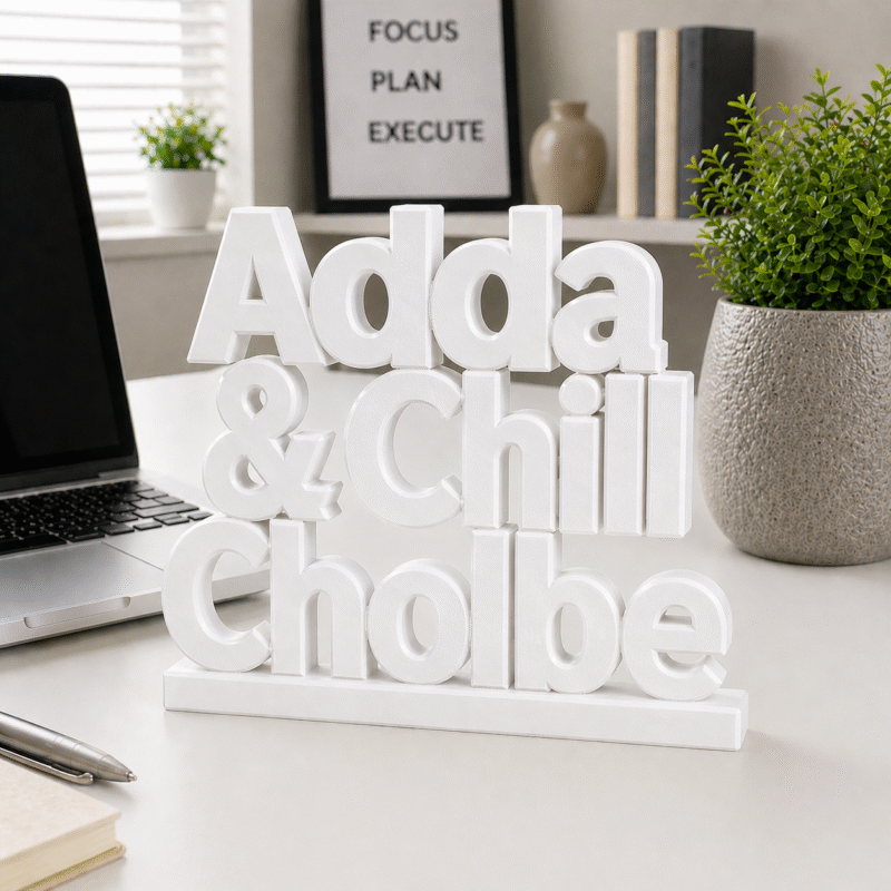 Adda & Chill Cholbe 3D Printed Name Stand - Image 8