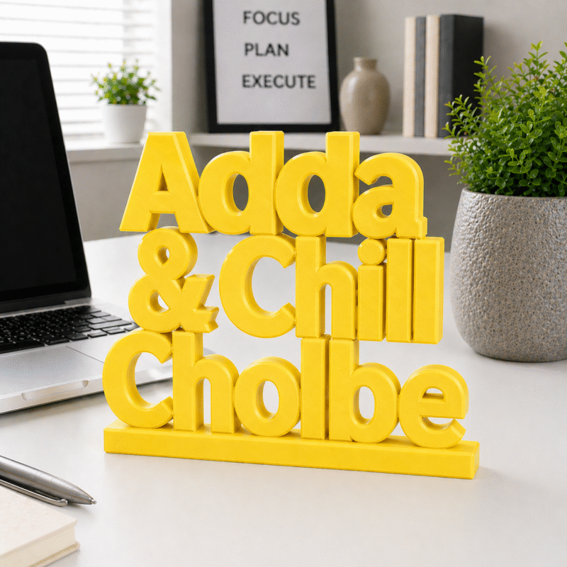 Adda & Chill Cholbe 3D Printed Name Stand - Image 9