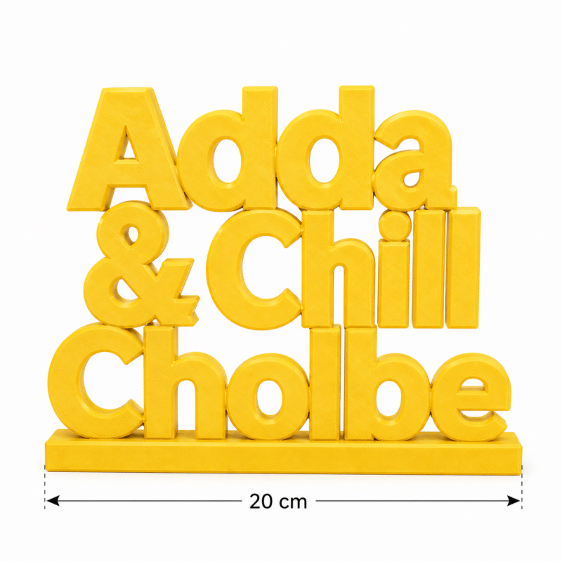 Adda & Chill Cholbe 3D Printed Name Stand - Image 2