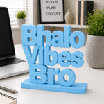 Bhalo Vibes Bro | Custom 3D Printed Office Desk Sign - Image 7