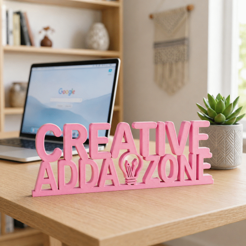 Creative Adda Zone Custom 3D Printed Desk Sign - Image 4