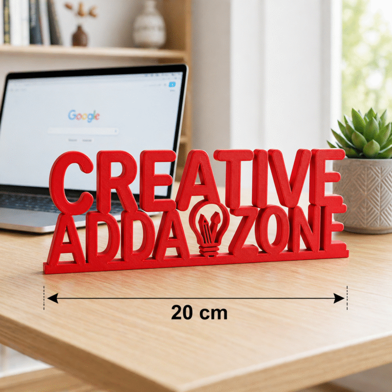 Creative Adda Zone Custom 3D Printed Desk Sign - Image 3