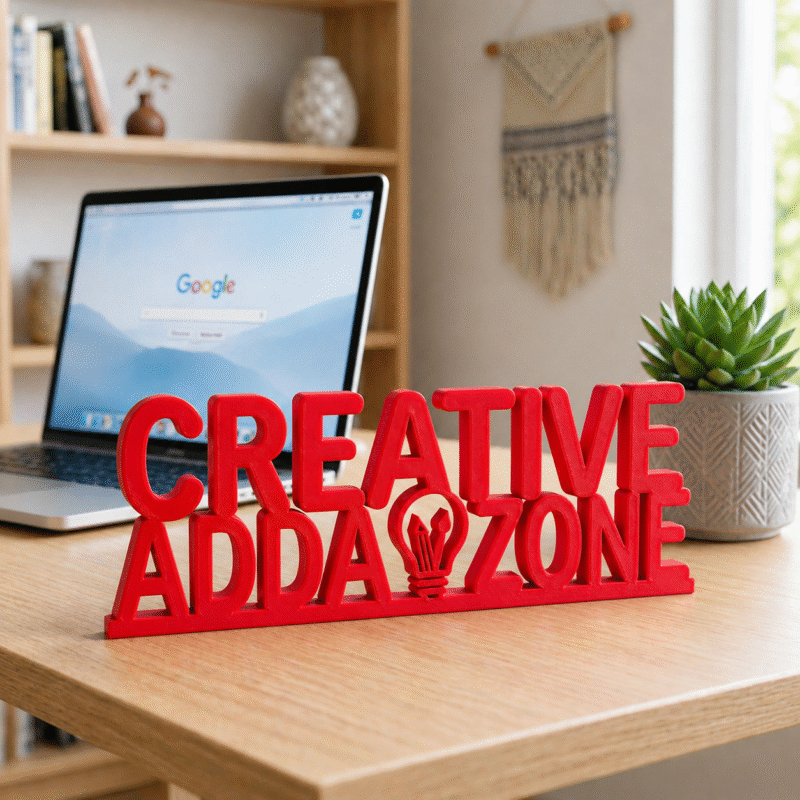 Creative Adda Zone Custom 3D Printed Desk Sign - Image 5
