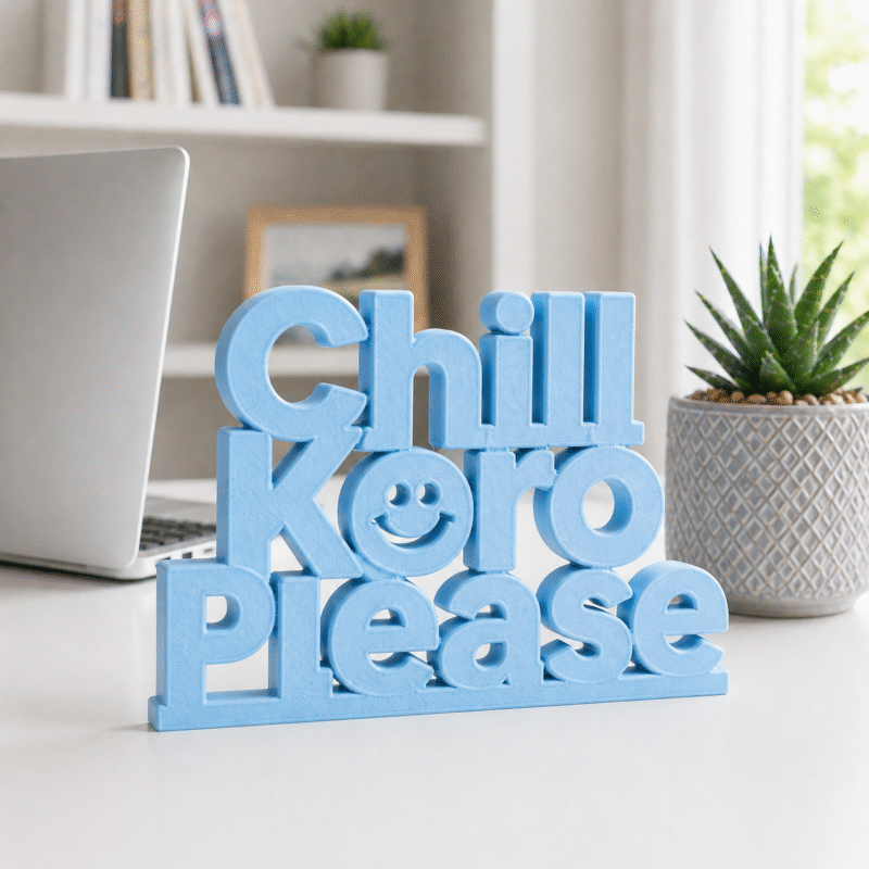 Chill Koro Please 3D Printed Desk Sign - Image 6