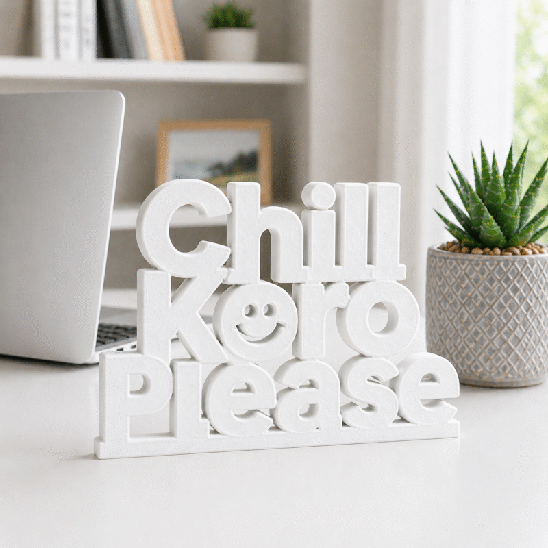 Chill Koro Please 3D Printed Desk Sign - Image 7