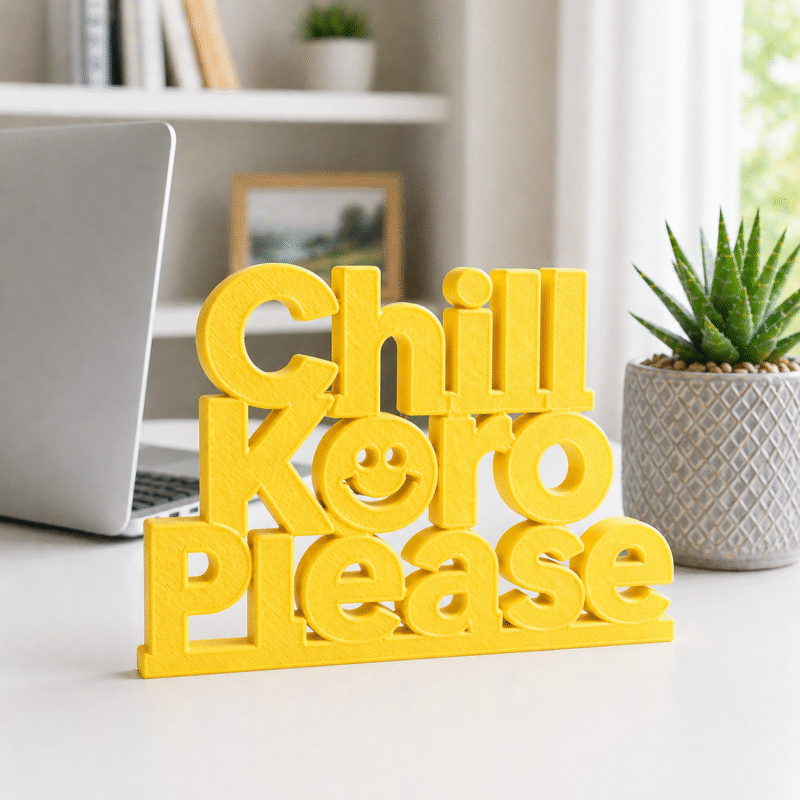 Chill Koro Please 3D Printed Desk Sign - Image 8