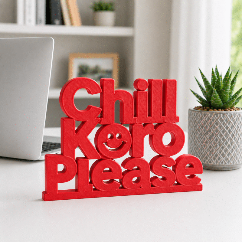 Chill Koro Please 3D Printed Desk Sign - Image 9