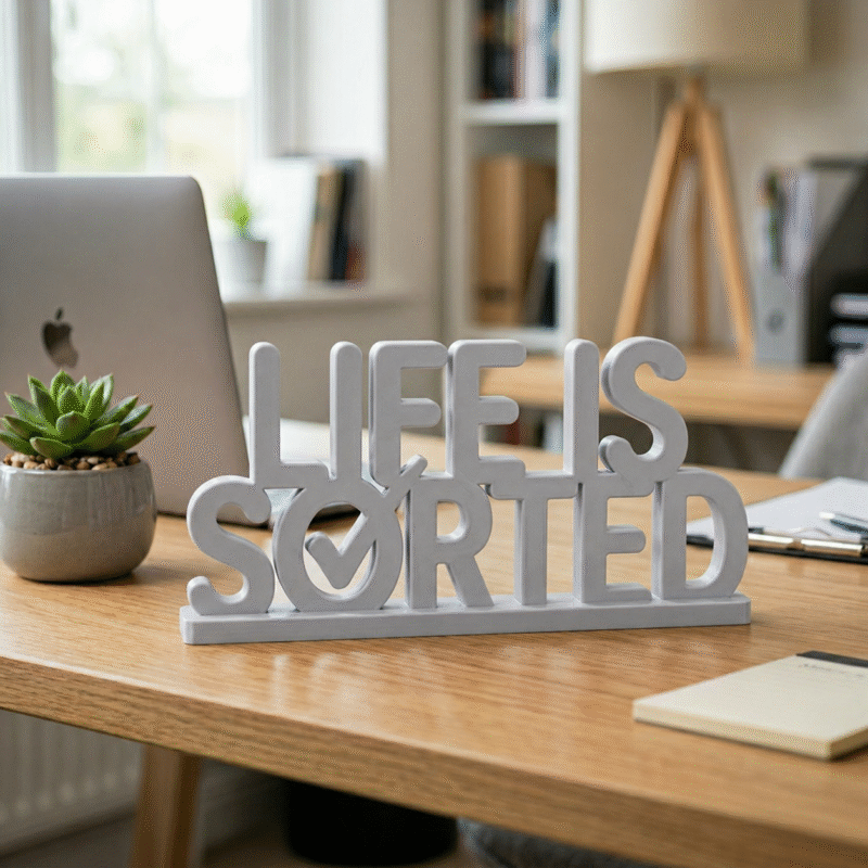 Life Is Sorted 3D Printed Desk Sign - Image 5