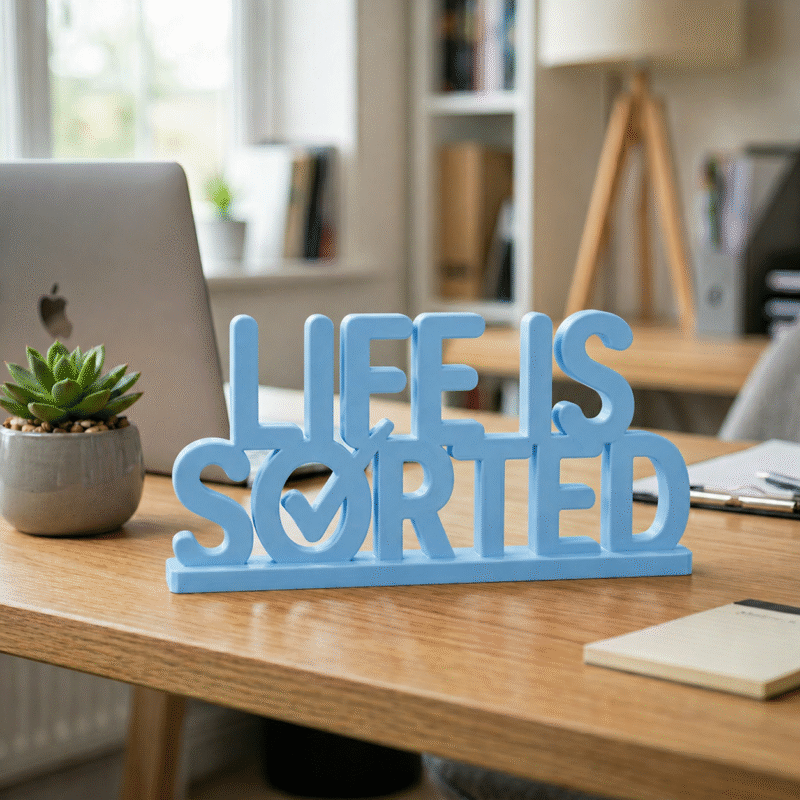 Life Is Sorted 3D Printed Desk Sign - Image 6