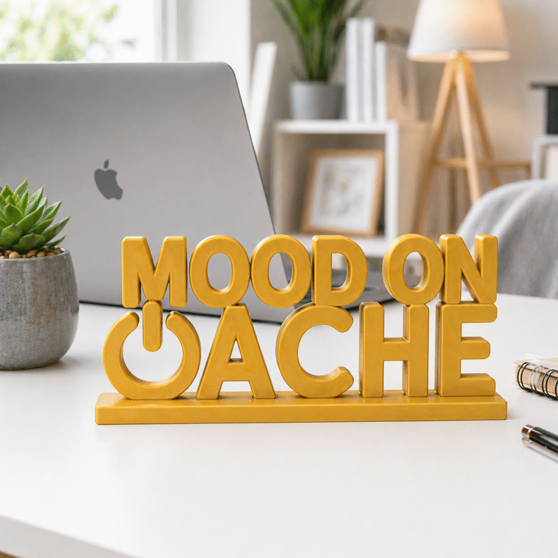 Mood On Ache 3D Printed Desk Sign - Image 3