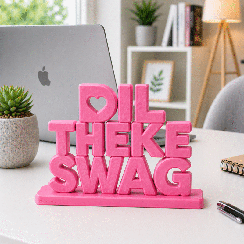 Dil Theke Swag 3D Printed Desk Sign - Image 4