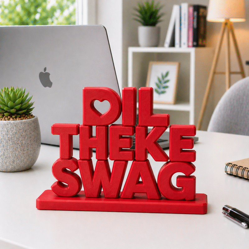 Dil Theke Swag 3D Printed Desk Sign - Image 5