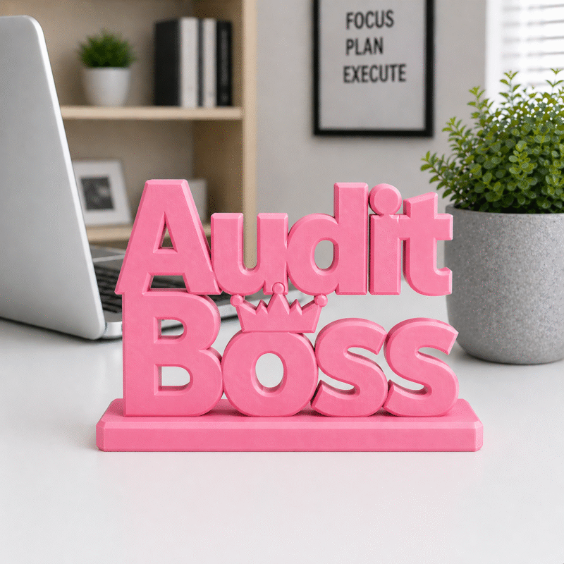 Audit Boss 3D Printed Office Desk Sign - Image 4