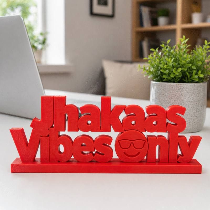 Jhakaas Vibes Only 3D Printed Desk Sign - Image 4