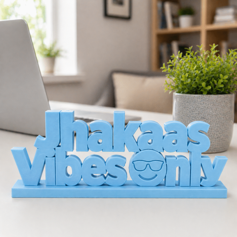 Jhakaas Vibes Only 3D Printed Desk Sign - Image 6